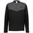 The EMB Augusta Nations of Rugby Wales Sideline Grid 1/4 Zip Pullover features a black and gray design with "Wales Rugby" and a red dragon logo—ideal for fans seeking a stylish and comfortable rugby fleece.