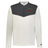 The EMB Augusta Nations of Rugby Wales Sideline Grid 1/4 Zip Pullover features a light gray body, dark gray shoulders, and a red dragon "Wales Rugby" logo—your go-to fleece for match day.