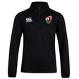 The Wales Club Shield 1/4 Zip Training Top, by EMB Canterbury, features a prominent logo on the left chest and the iconic Canterbury logo on the right.