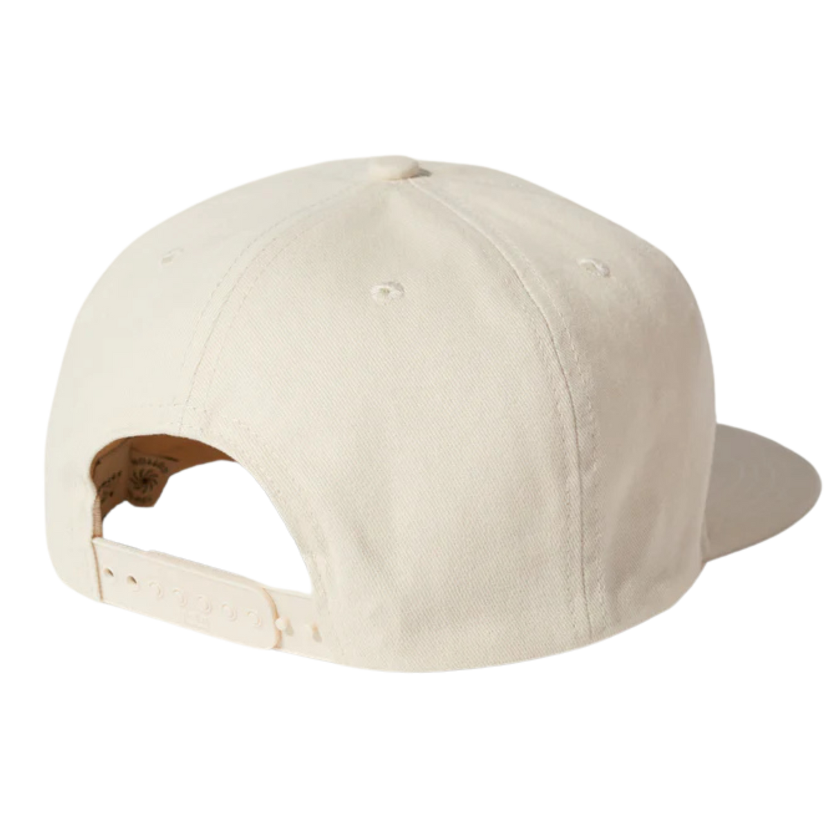 The Nations of Rugby New Zealand Vintage Brushed Cotton Cap by EMB Weld is shown from the back in beige, featuring an adjustable strap and ventilation holes for comfort.