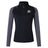 The Western Michigan University Men's Rugby Women's Elite First Layer by Canterbury from EMB Canterbury is a black and gray long-sleeve pullover featuring a rugby team logo and a quarter-zip design. It is crafted with honeycomb fabric for enhanced breathability, while the VapoDri technology ensures efficient moisture-wicking to keep you comfortable during play.