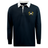 EMB Mudoo Mother Lode Classic Long Sleeve Solid Rugby Jersey in navy blue with a white collar and a “Mother Lode Rugby” logo featuring crossed pickaxes and a rugby ball.