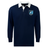 The EMB Mudoo Minneapolis Mayhem Rugby Classic Long Sleeve Solid Rugby Jersey features a navy blue design with a white collar and the team’s “Minneapolis Mayhem” crest on the left chest, offering a relaxed fit ideal for fans and players alike.