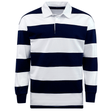 A Classic Long Sleeve Navy White Striped Rugby Jersey.