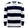 A Classic Long Sleeve Navy White Striped Rugby Jersey.