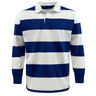 A Classic Long Sleeve Royal White Striped Rugby Jersey.