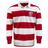 The EMB Mudoo USA Rugby Crest 50th Anniversary Hooped Classic Jersey features bold red and white stripes and a left-chest USA Rugby logo—ideal for celebrating this milestone in classic style.
