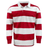 A Classic Long Sleeve Red White Striped Rugby Jersey.