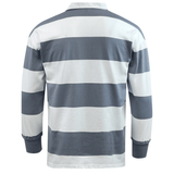 A Classic Long Sleeve Grey White Striped Rugby Jersey.