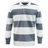 A Classic Long Sleeve Grey White Striped Rugby Jersey.