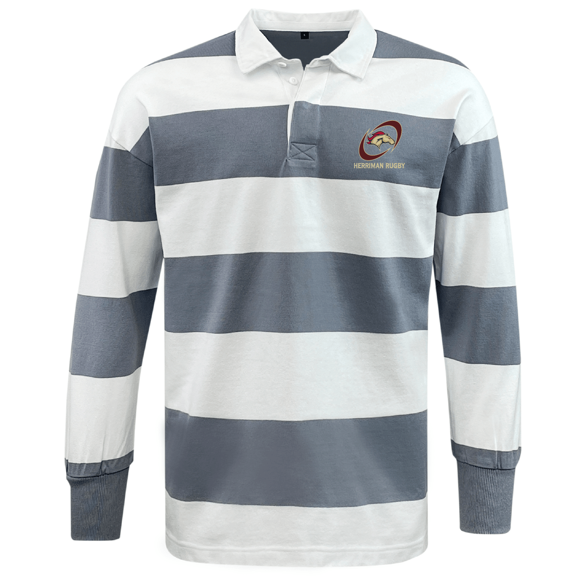 Herriman High School Rugby Classic Long Sleeve Hooped Rugby Jersey