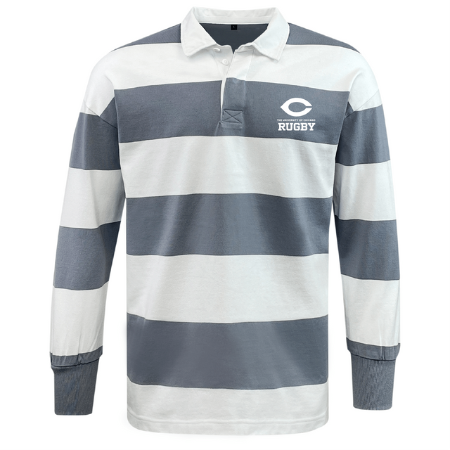 University of Chicago Classic Long Sleeve Hooped Rugby Jersey
