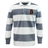 EMB Mudoo Aging Alabama Rugby Players Classic Long Sleeve Hooped Rugby Jersey featuring a chest patch with a silhouette of a person on an outline of Alabama.