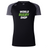 The World Rugby Shop Women's Elite Training Tee by Canterbury from WRS Canterbury is a black and gray t-shirt featuring "World Rugby Shop" printed in white and green text on the front. Crafted as a training tee, it offers lightweight fabric to ensure comfort during workouts.