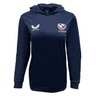 Navy Women's USA Rugby hoodie by Castore, featuring the iconic Eagles fans' logo and signature branding.