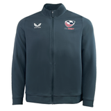 A Women's USA Rugby Track Jacket by Castore, dark blue, with an Eagles logo on the left chest and a Castore logo on the right.