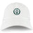 The Woodlands Youth Adult Low-Profile Cotton Twill Dad Cap by EMB S&S Activewear features a circular green and white "Woodlands Rugby" embroidered logo with a paw print on the front.