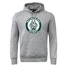 The Woodlands Youth Club Hoodie by Canterbury from WRS Canterbury features a gray design with a green and white "Woodlands Rugby" paw print logo—ideal for showing rugby club spirit.
