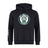 The Woodlands Youth Club Hoodie by WRS Canterbury features a front pocket, circular "Woodlands Rugby" paw print logo on the chest, and white stripes on the right sleeve—a perfect customizable team hoodie for any squad.