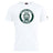 The Woodlands Youth Club Plain Tee by WRS Canterbury is a white cotton blend t-shirt with a large circular "Woodlands Rugby" logo and bear paw print on the chest.