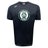 The Woodlands Youth Tempo Vapodri T-Shirt by WRS Canterbury is a black short-sleeve tee with a white and green "Woodlands Rugby" paw print logo on the chest, Canterbury logo on the right shoulder, and moisture-wicking fabric.