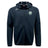 The Woodlands Youth Tempo Vapodri Full-Zip Hoodie by EMB Canterbury is a black hoodie with a hood, Ireland rugby emblem on the left chest, Canterbury logo on the right shoulder, and moisture-wicking fabric for comfort.