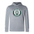 The Woodlands Youth Club Lightweight Hoodie by WRS Canterbury features a light gray design, large front "Woodlands Rugby" logo with paw print, cozy kangaroo pocket, and small Champion logo on the left sleeve.
