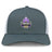 The Capitals Rugby NC Retro Trucker Cap by EMB S&S Activewear features a gray and white design, an embroidered "Capitals Rugby" logo with a stylized dome and rugby ball, and an adjustable snapback closure.