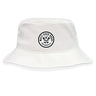 The EMB S&S Activewear White River Rugby Football Club Crusher Bucket Cap features a round black "White River Rugby Indianapolis" logo on the front, offering classic style and sun protection.