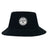 The White River Rugby Football Club Crusher Bucket Cap by EMB S&S Activewear features a circular logo with two rugby players—perfect for stylish sun protection.