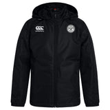 The White River Rugby Football Club Club Vaposhield Stadium Jacket by EMB Canterbury features VapoShield water repellent tech, a full zip, right chest Canterbury logo, and left chest club badge.