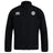 The White River Rugby Football Club Track Jacket by EMB Canterbury is a black zip-up with long sleeves, featuring the Canterbury logo on the right chest and a circular club badge on the left for stylish everyday comfort.