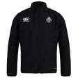 The Capitals Rugby NC Club Track Jacket by EMB Canterbury is a black, lightweight jacket featuring the Canterbury logo on the right chest and the Capitals team logo on the left, ideal for everyday wear.