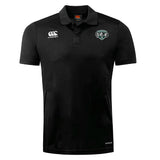 The Woodlands Youth Wolfpack Club Dry Polo by EMB Canterbury features short sleeves, a collar, white Canterbury logo on the right chest, embroidered crest on the left, and breathable Vapodri Technology for cool comfort.