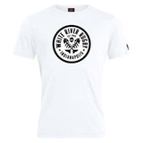 The White River Rugby Football Club Plain Tee by WRS Canterbury is a white cotton blend t-shirt with a round logo and "EST 1999" center, offering comfort and customization for fans and players alike.