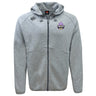 The Capitals Rugby NC Tempo Vapodri Full-Zip Hoodie by EMB Canterbury features a light gray color, drawstring hood, Canterbury logo on the right chest, and Lilac City Capitals logo on the left chest.