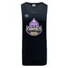 The Capitals Rugby NC Tempo Vapodri Singlet by WRS Canterbury is a black, quick-drying rugby tank top with the Canterbury logo and a Capitals Rugby crest featuring a stylized capitol dome and rugby ball on the front.