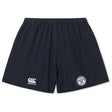 White River Rugby Football Club Yokohama Shorts by EMB Canterbury feature an elastic waistband, the Canterbury logo on the left leg, and a Yokohama Short circular emblem on the right.
