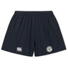 White River Rugby Football Club Yokohama Shorts by EMB Canterbury feature an elastic waistband, the Canterbury logo on the left leg, and a Yokohama Short circular emblem on the right.