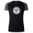 The White River Rugby Football Club Women's Elite Training Tee by WRS Canterbury is a black and gray short-sleeve, lightweight top with a circular "White River Rugby Indianapolis" logo—ideal for elite performance workouts.
