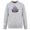 The Capitals Rugby NC Club Crew Sweatshirt by WRS Canterbury features a "Capitals Rugby" logo with a purple dome graphic on the chest, an embroidered CCC sleeve logo, and offers ultra-soft comfort and style.
