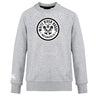 The White River Rugby Football Club Club Crew Sweatshirt by WRS Canterbury is a gray ultra-soft pullover with a circular "White River Rugby Indianapolis" chest logo and an embroidered CCC logo on the left sleeve.