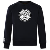 The WRS Canterbury White River Rugby Football Club Club Crew Sweatshirt features a white chest logo and an embroidered CCC logo on the left sleeve, combining ultra-soft comfort with classic style.