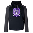 The Winona State University Elite Training Hoody by WRS Canterbury, specially crafted for both performance and comfort, proudly displays a "Willona State Rugby" logo with a bulldog on the chest. Styled in black and gray, this hoodie combines fashion with sustainability by using lower impact materials.