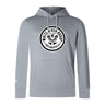 The White River Rugby Football Club Club Lightweight Hoodie by WRS Canterbury is light gray with a kangaroo pocket and a circular black and white "White River Rugby Indianapolis" chest logo.