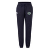 The Woodlands Youth Wolfpack Women's Leisure Sweatpant by EMB Canterbury features an elastic waistband, drawstring, dual hip logos, and ribbed ankle cuffs—combining comfort and style for women.
