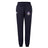The Capitals Rugby NC Women's Leisure Sweatpant by EMB Canterbury is a navy blue organic cotton sweatpant with a drawstring waist, featuring the Canterbury logo on the left and a Royal Capitals badge on the right thigh.