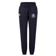 The Capitals Rugby NC Women's Leisure Sweatpant by EMB Canterbury is a navy blue organic cotton sweatpant with a drawstring waist, featuring the Canterbury logo on the left and a Royal Capitals badge on the right thigh.