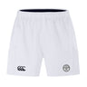 The White River Rugby Football Club Advantage Short 2.0 by EMB Canterbury features an elastic waistband, double front logos, and side pockets—sustainable sportswear designed for comfort and performance on or off the field.