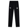 The White River Rugby Football Club Stretch Tapered Pant by EMB Canterbury are men's athletic track pants with an elastic waistband, two white front logos, and quick-dry fabric.